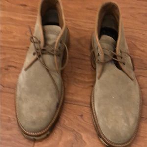 Aquatalia Dress suede boot. Tan